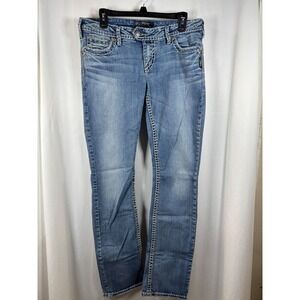 Silver Jeans Co Tuesday Low Slim Bootcut Medium Wash Denim Blue Jeans W32 L35